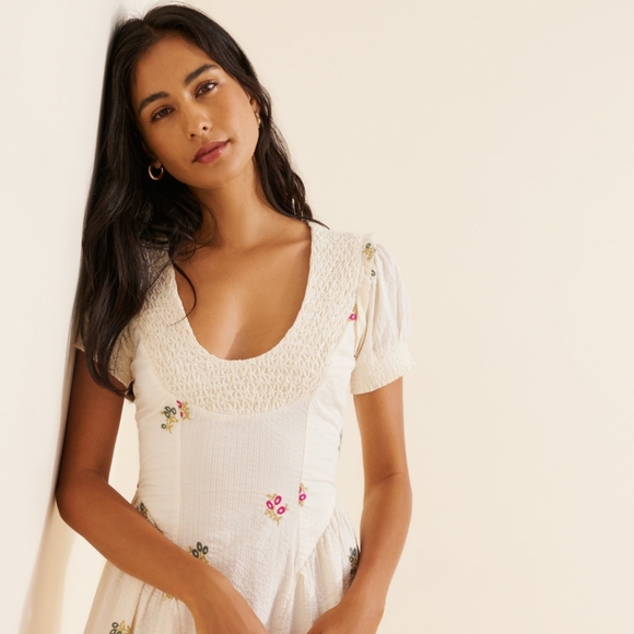 free people maisie midi dress sugar swizzle - Picture 4 of 5